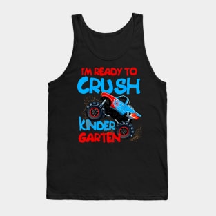 Back to School First Day of Kindergarten Monster Truck Tank Top